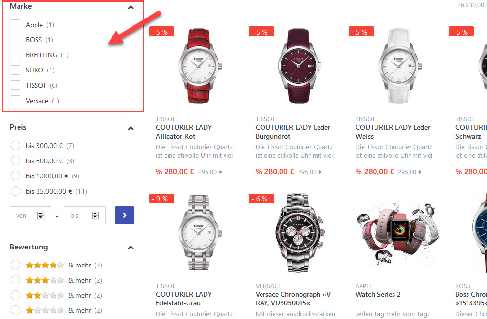 Beispiel Unternavigation